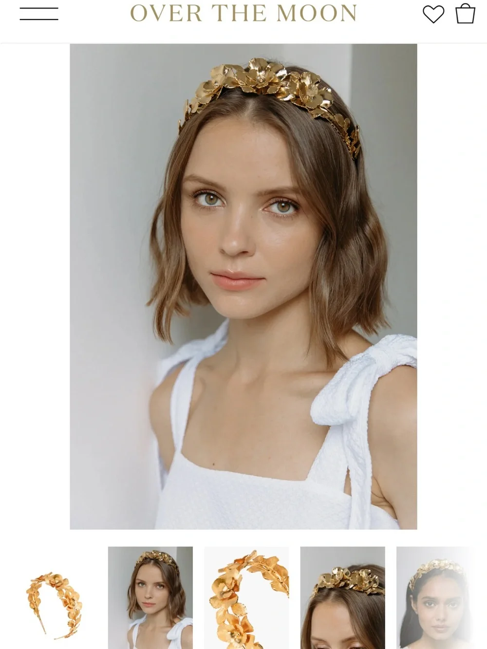 Jennifer Behr Gold Floral Crown Headband